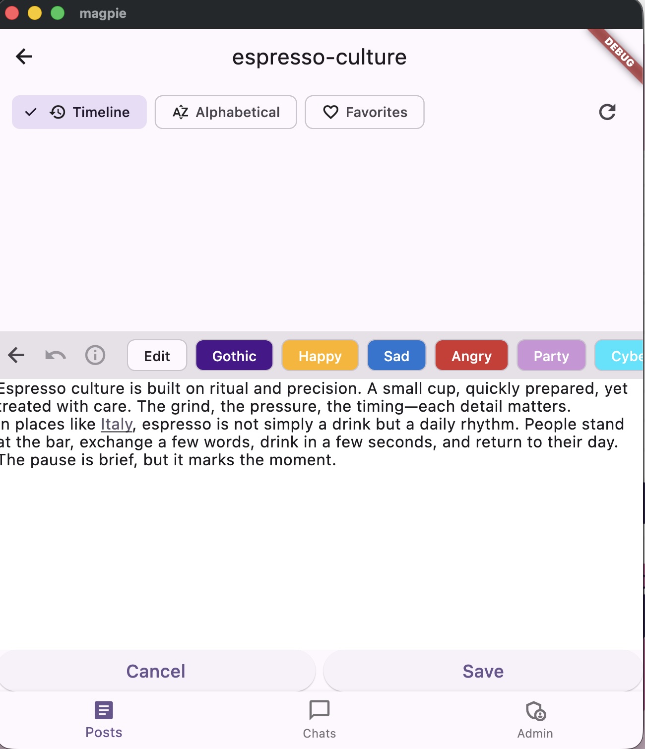Code snippet composer step 1